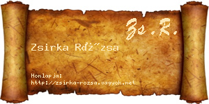 Zsirka Rózsa névjegykártya