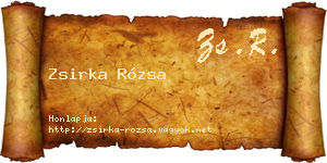 Zsirka Rózsa névjegykártya
